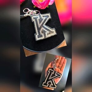 Bling Initial “K” Handbag & Keychain Charm